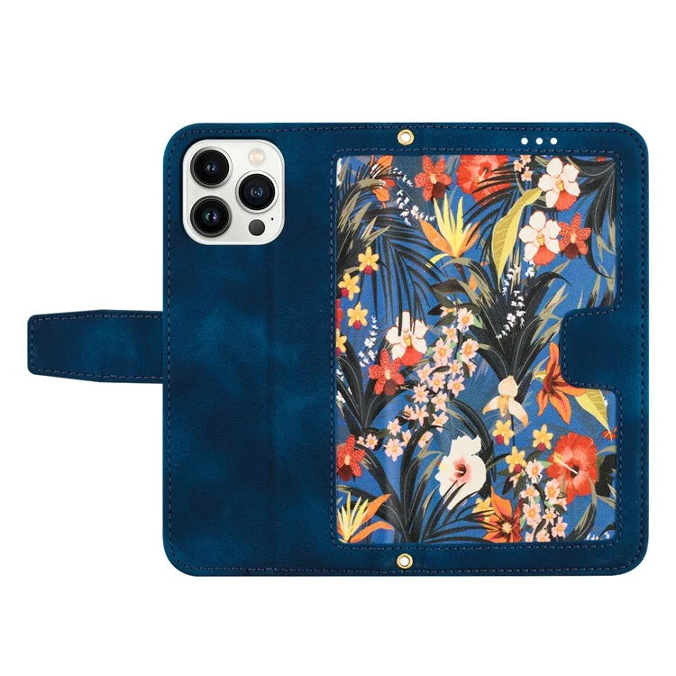 For iPhone 16 Pro Max Case Card Holder Pattern Printed PU Leather Phone Cover
