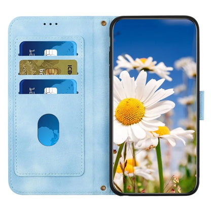 For iPhone 16 Plus Case Card Slots Flower Pattern Flip Leather Phone Cover