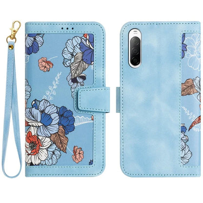 For Sony Xperia 10 V Case Pattern Print Leather Phone Cover with Hand Strap