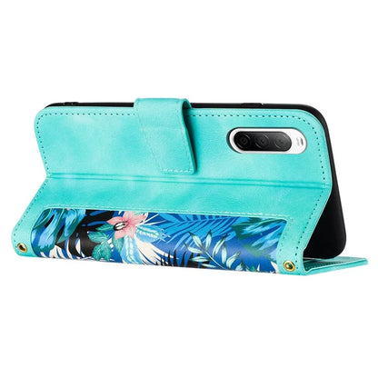 For Sony Xperia 10 V Case Pattern Print Leather Phone Cover with Hand Strap