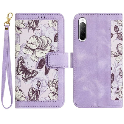 For Sony Xperia 10 V Case Pattern Print Leather Phone Cover with Hand Strap