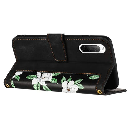 For Sony Xperia 10 V Case Pattern Print Leather Phone Cover with Hand Strap