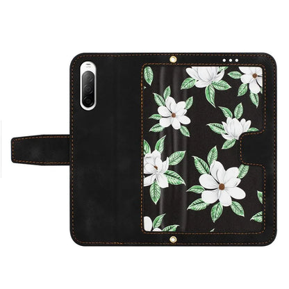 For Sony Xperia 10 V Case Pattern Print Leather Phone Cover with Hand Strap
