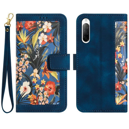 For Sony Xperia 10 V Case Pattern Print Leather Phone Cover with Hand Strap