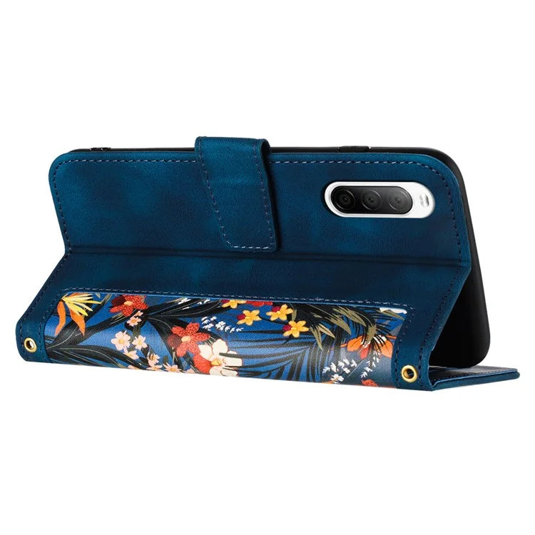 For Sony Xperia 10 V Case Pattern Print Leather Phone Cover with Hand Strap