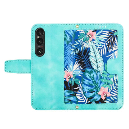 For Sony Xperia 1 VI Case Flower Pattern Card Slots Leather Phone Cover
