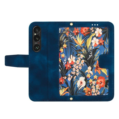 For Sony Xperia 1 VI Case Flower Pattern Card Slots Leather Phone Cover