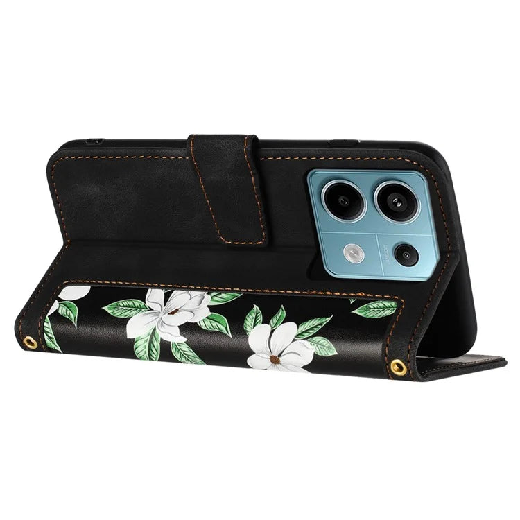 For Xiaomi Redmi Note 13 5G Case Pattern Printing Leather Phone Cover