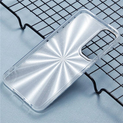 For Samsung Galaxy S24 Case Flower Pattern PC+TPU Phone Cover Laser Effect