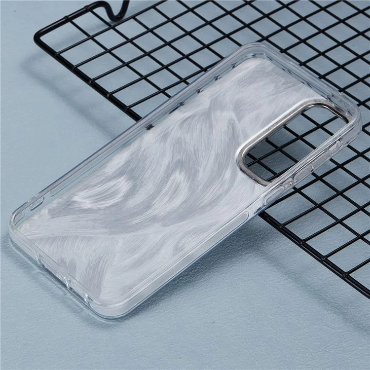 For Samsung Galaxy S24 Case Flower Pattern PC+TPU Phone Cover Laser Effect