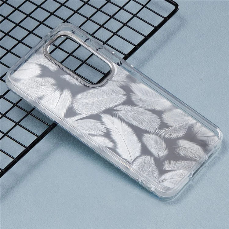 For Samsung Galaxy S24 Case Flower Pattern PC+TPU Phone Cover Laser Effect