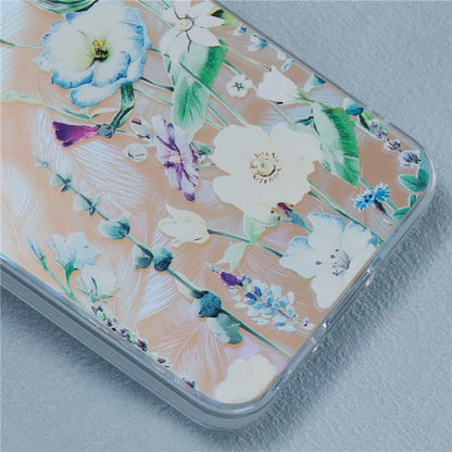 For Samsung Galaxy S24 Case Flower Pattern PC+TPU Phone Cover Laser Effect