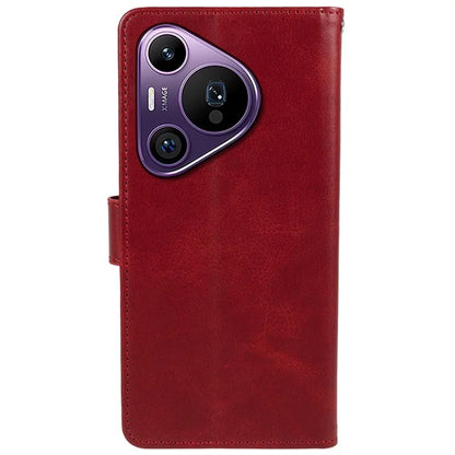 For Huawei Pura 70 Pro / Pura 70 Pro+ Case Leather Folio Flip Phone Cover Magnetic Clasp Calf Texture