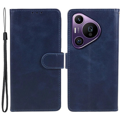 For Huawei Pura 70 Pro / Pura 70 Pro+ Case Leather Folio Flip Phone Cover Magnetic Clasp Calf Texture