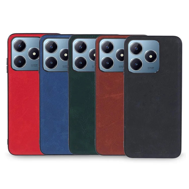 For Realme C63 4G Case Leather + PC + TPU Phone Cover Vintage Protective