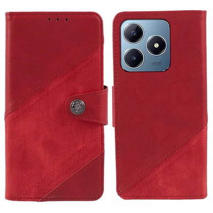 For Realme C63 4G Case Texture Splicing Leather Flip Phone Cover