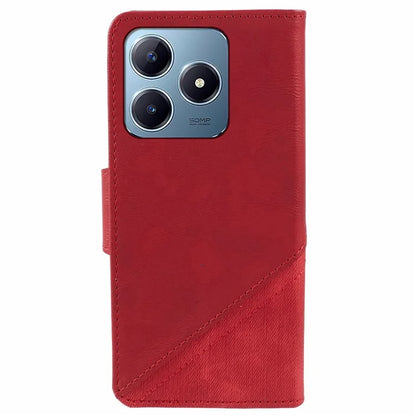 For Realme C63 4G Case Texture Splicing Leather Flip Phone Cover