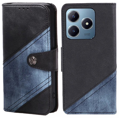 For Realme C63 4G Case Texture Splicing Leather Flip Phone Cover