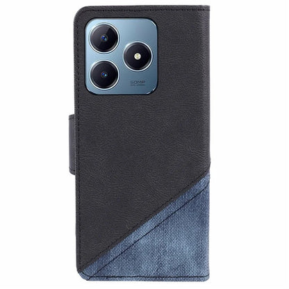 For Realme C63 4G Case Texture Splicing Leather Flip Phone Cover