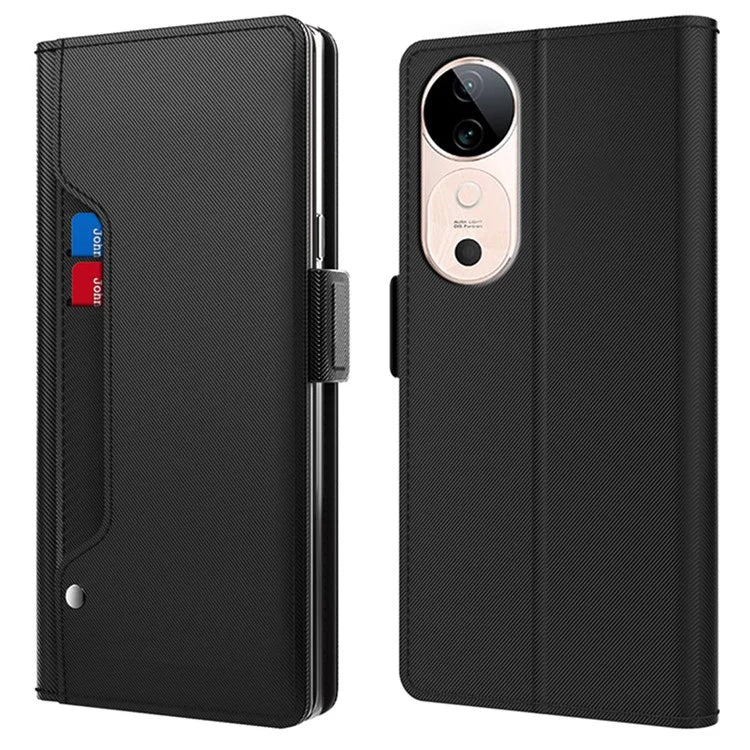 For vivo S19 5G Case Mirror Design TPU + PU Leather Protective Flip Cover