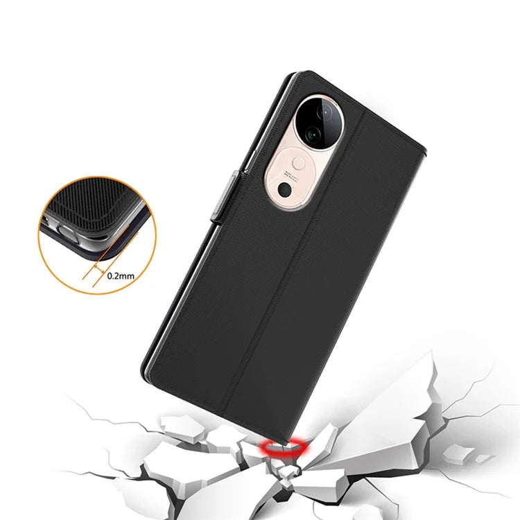 For vivo S19 5G Case Mirror Design TPU + PU Leather Protective Flip Cover