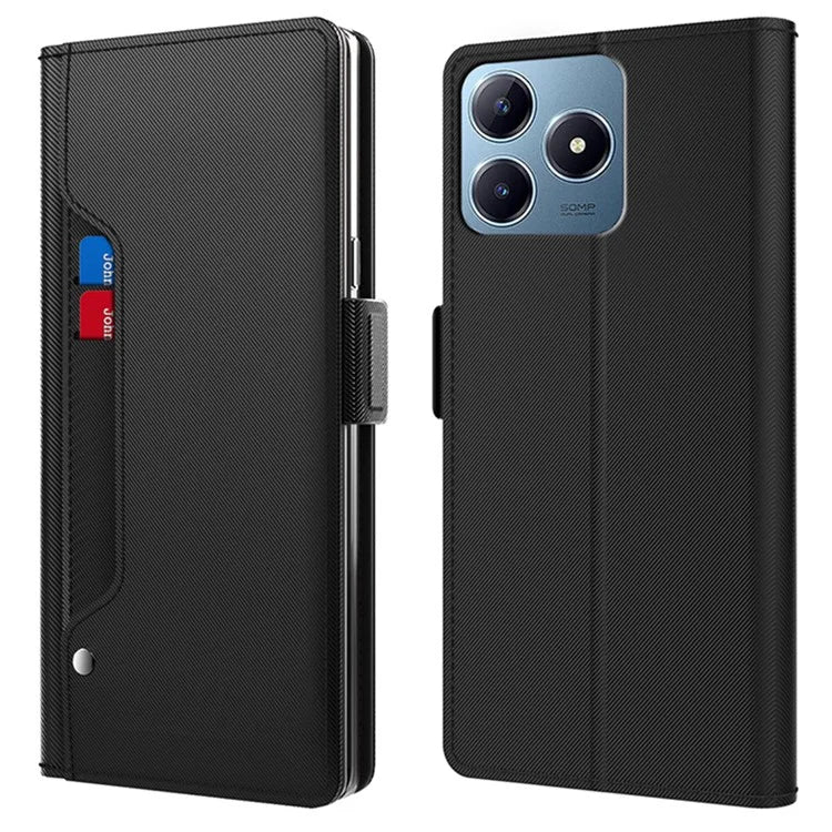 For Realme C63 4G / C61 4G / Narzo N63 4G Case with Mirror PU Leather Phone Cover Credit Card Holder