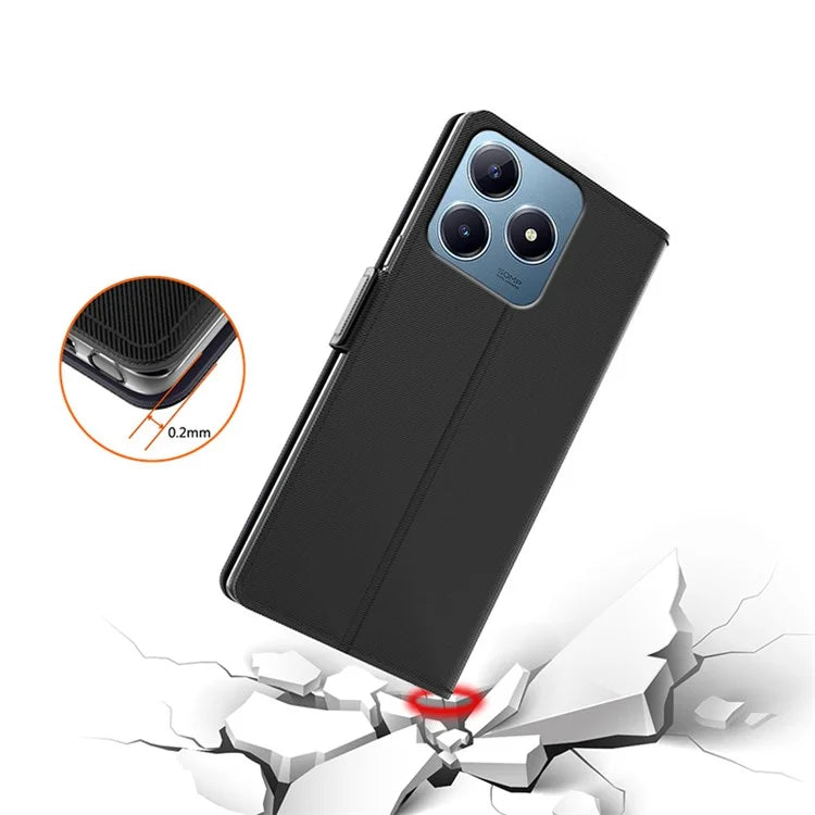 For Realme C63 4G / C61 4G / Narzo N63 4G Case with Mirror PU Leather Phone Cover Credit Card Holder
