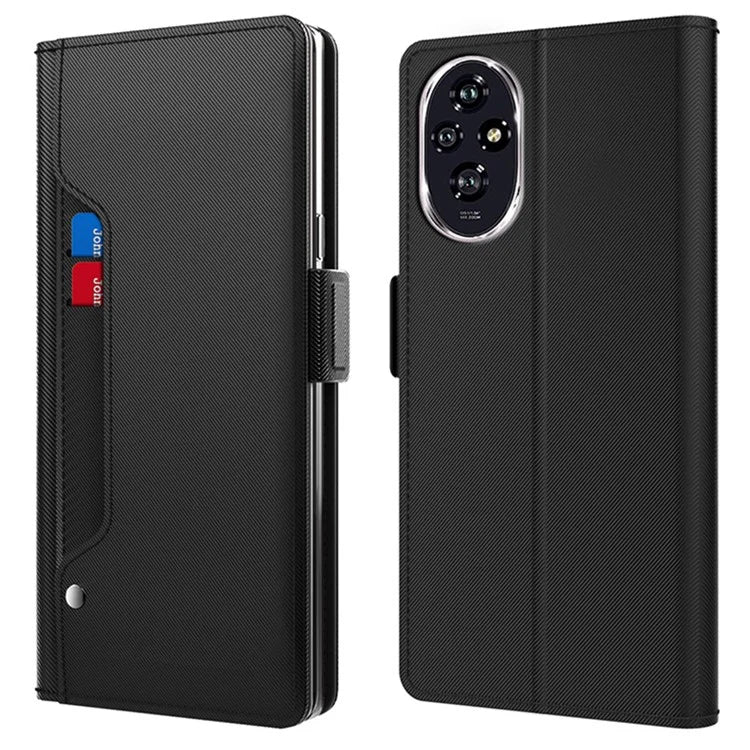 For Honor 200 Pro 5G Case PU Leather Shockproof Phone Cover Stand Make Up Mirror