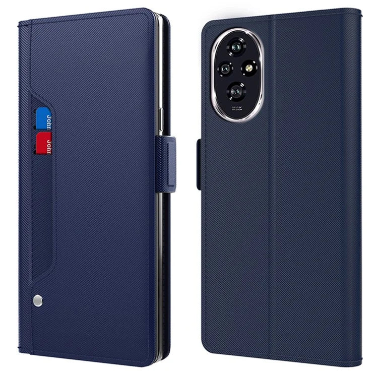 For Honor 200 Pro 5G Case PU Leather Shockproof Phone Cover Stand Make Up Mirror