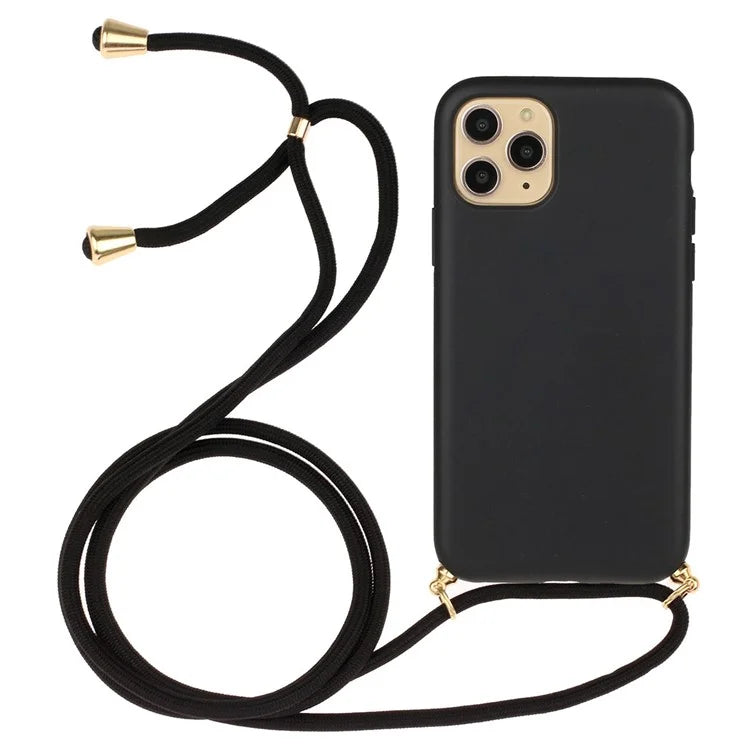 For iPhone 16 Pro Max Case Wheat Straw+TPU Phone Cover with Lanyard Eco Friendly Zero Waste