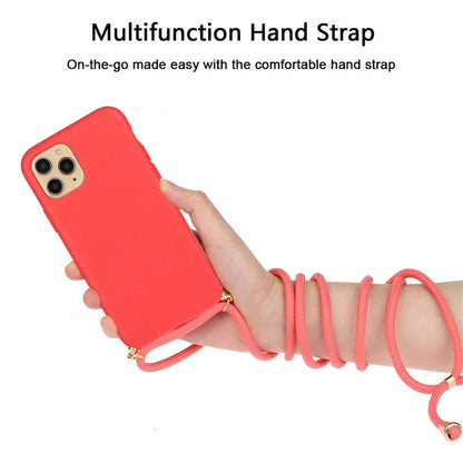 For iPhone 16 Pro Max Case Wheat Straw+TPU Phone Cover with Lanyard Eco Friendly Zero Waste