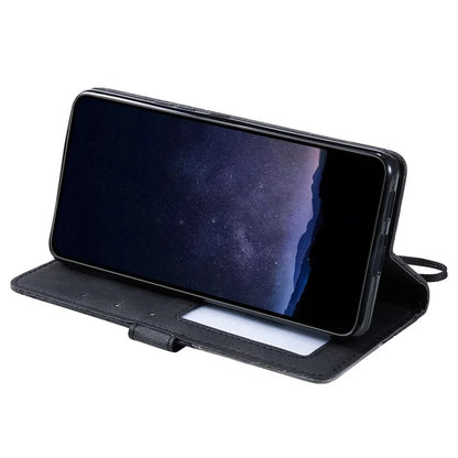 For iPhone 16 Plus Case Imprinted Lines PU Leather Splicing Wallet Phone Cover
