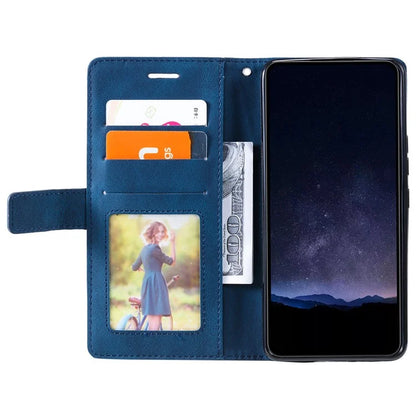 For iPhone 16 Case Imprinted Lines PU Leather Wallet Splicing Phone Cover