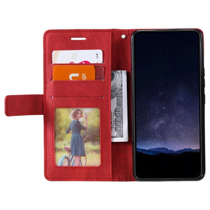 For iPhone 16 Case Imprinted Lines PU Leather Wallet Splicing Phone Cover