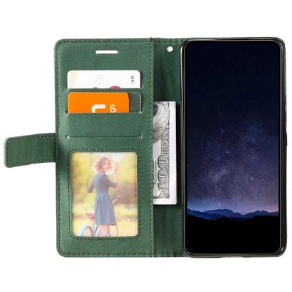 For iPhone 16 Case Imprinted Lines PU Leather Wallet Splicing Phone Cover