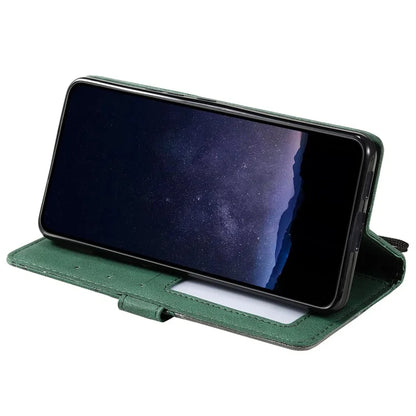 For iPhone 16 Case Imprinted Lines PU Leather Wallet Splicing Phone Cover