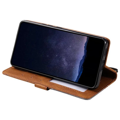 For iPhone 16 Case Imprinted Lines PU Leather Wallet Splicing Phone Cover