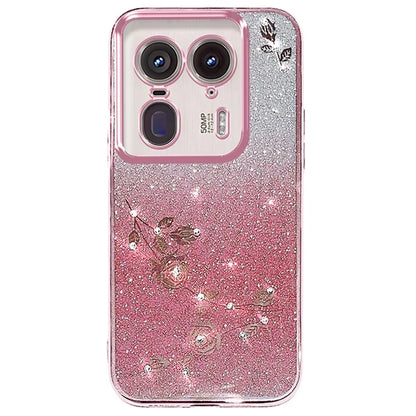 KADEM For Motorola Edge 50 Ultra 5G / Moto X50 Ultra 5G Case TPU Glitter Flower Phone Cover