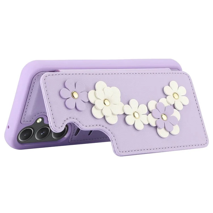 SY-001 For Samsung Galaxy A55 5G Case Leather+TPU Crossbody Phone Cover Card Slots