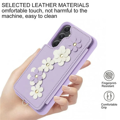 SY-001 For Samsung Galaxy A55 5G Case Leather+TPU Crossbody Phone Cover Card Slots