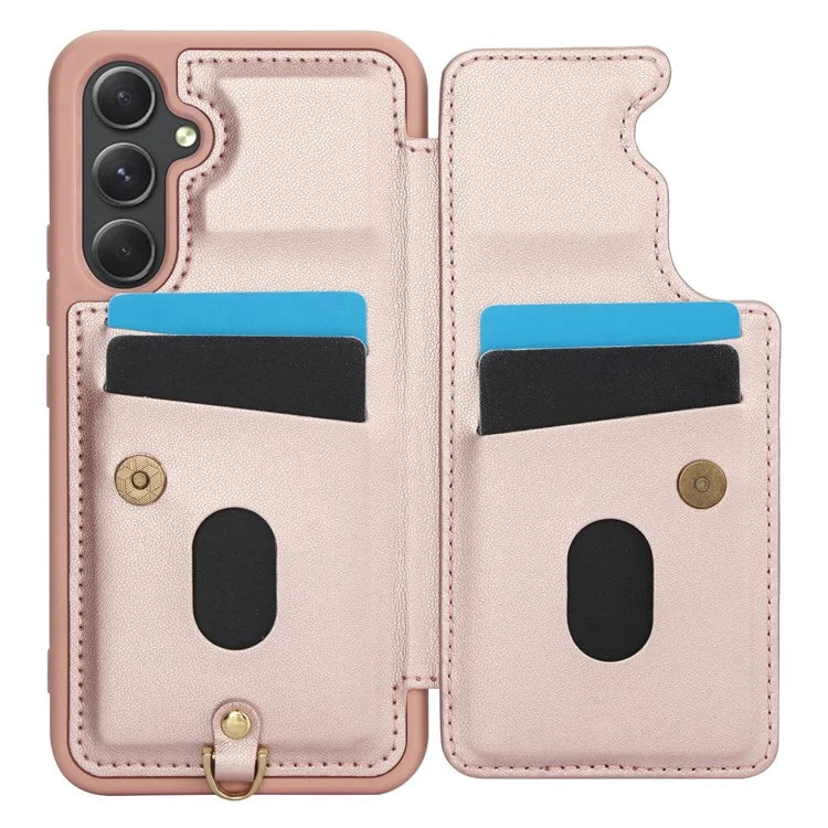 SY-001 For Samsung Galaxy A55 5G Case Leather+TPU Crossbody Phone Cover Card Slots