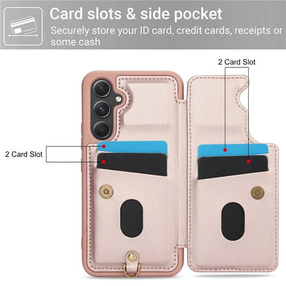 SY-001 For Samsung Galaxy A55 5G Case Leather+TPU Crossbody Phone Cover Card Slots