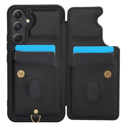 SY-001 For Samsung Galaxy A55 5G Case Leather+TPU Crossbody Phone Cover Card Slots