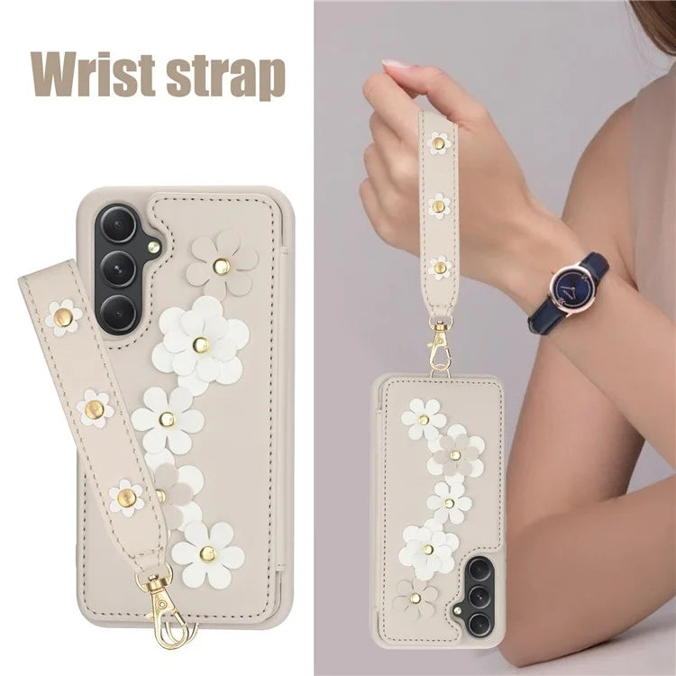 SY-001 For Samsung Galaxy A55 5G Case Leather+TPU Crossbody Phone Cover Card Slots
