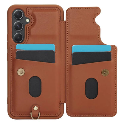 SY-001 For Samsung Galaxy A55 5G Case Leather+TPU Crossbody Phone Cover Card Slots