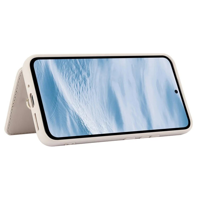 SY-001 For Samsung Galaxy A35 5G Case Card Holder Kickstand Leather Coated TPU Phone Cover