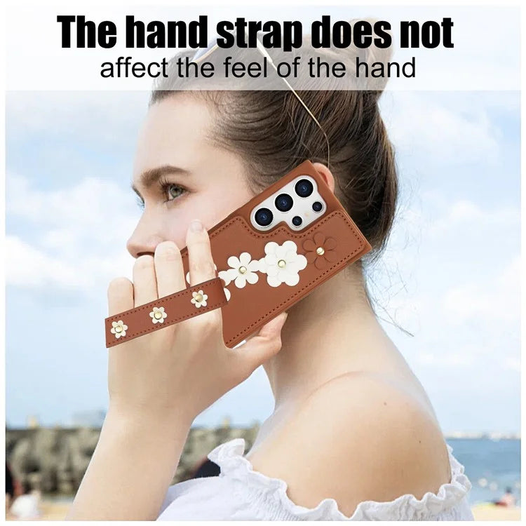SY-001 For Samsung Galaxy S24 Ultra Case Kickstand Leather+TPU Crossbody Phone Cover