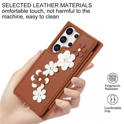 SY-001 For Samsung Galaxy S24 Ultra Case Kickstand Leather+TPU Crossbody Phone Cover