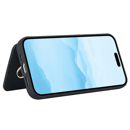 SY-001 For iPhone 15 Pro Max Case Leather Back Phone Cover with Hand Strap + Shoulder Strap