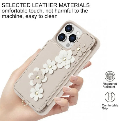 SY-001 For iPhone 15 Pro Max Case Leather Back Phone Cover with Hand Strap + Shoulder Strap